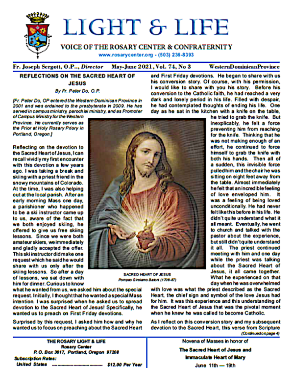 THE SACRED HEART OF JESUS / FROM THE DEPTHS OF DIVINE LOVE – V74N3 MAY-JUNE 2021